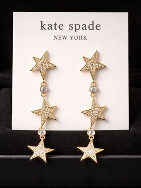 kate spade Gold Multi-Star Crystal Drop Earrings
